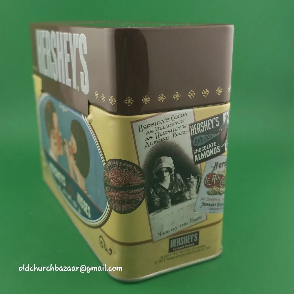 Vintage Hershey's Chocolate Kisses Tin Hinged Lid Complete w Dividers & Recipes
